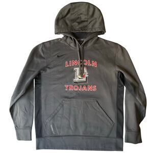 Nike Therma-fit Women Sweatshirt size S Hoodie Hand Warmer Gray Lincoln Trojans